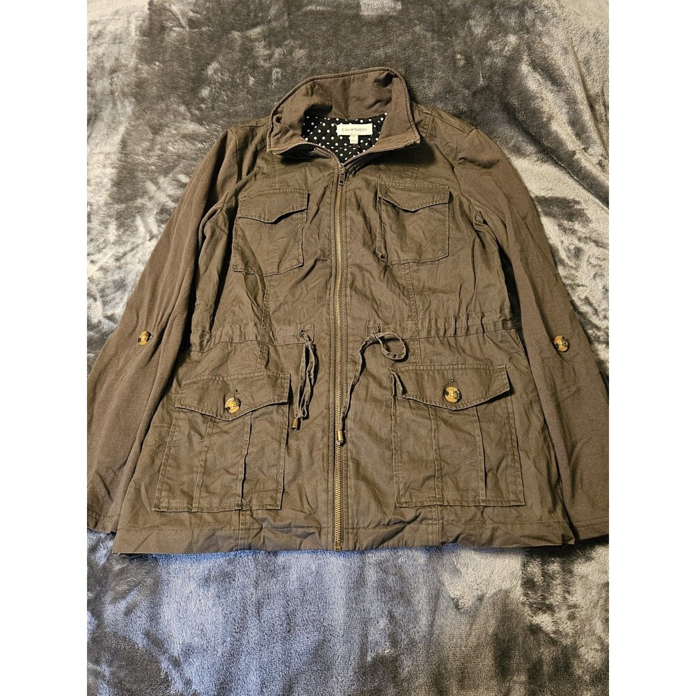 Hawthorne - Hunter Military green cargo jacket with pockets women's size Medium